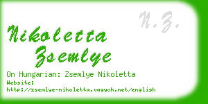 nikoletta zsemlye business card